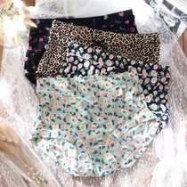 Milk Silk Skating Silk Briefs Female Pure Cotton Crotch High Waist Speed Dry Thin without curbside print Big code Pack Hip Triangle Pants