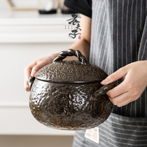 Health Pot Ceramic Pot Soup Braised dish Household old-fashioned casserole size for commercial high temperature resistant coal and gas cooker