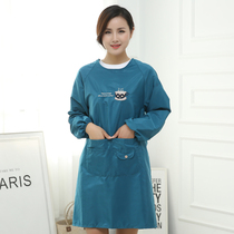 Kitchen cooking apron Cotton Fashion adult gown long sleeve apron waterproof and oil-proof anti-dressing men and womens work clothes