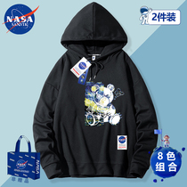 NASA co-branded tide brand 2022 autumn new popular sweater hooded boys and girls big childrens clothing loose autumn clothing