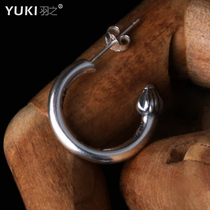 YUKI men 925 sterling silver earring Tide people exaggerated earrings single silver earrings European and American men and women personality silver jewelry