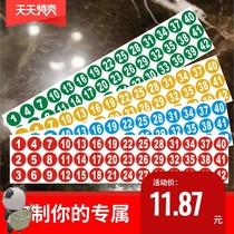 3CM waterproof digital patch of water cup teacup mark Digital is the time post small device instrument ID sticker