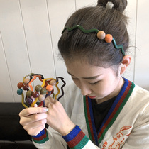 Hair Bale Hair Stirrup Woman Wash Face Pressure Hair Anti-Slip Korean Style Card card Brief about 100 hitch to go out online Red Makeup Head Hoop Womens Headwear