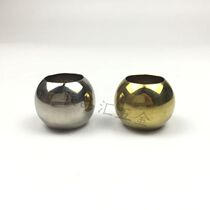 (50) 201 stainless steel punching ball ball double hole goal window flower decorative accessories hollow ball titanium gold