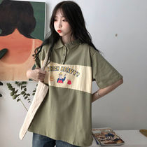 Polo shirt Japanese short sleeve T-shirt female 2021 students loose Korean version of ins Tide college style bf school season clothes