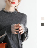 French small fragrant lace wool sweater women 2021 Spring and Autumn New slim Joker design sense niche coat