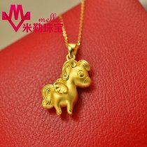 999 Full gold Zodiac Horse Fashion beauty Little Pony Year of Life Gold Necklace Princess Paulima Pendant for women