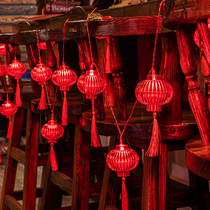 2021 Year of the Ox festive small lantern ornaments Chinese style outdoor glowing New Year led red chandelier scene layout