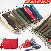 DIY lip gold bag strap accessories 12mm wide cotton weave with canvas wrist bracelet with ancient bronze small fashion