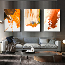 Hand Painted Abstract Oil Painting Modern Minimalist Orange Genguan Living-room Triplex Decoration Sofa Office Background Wall Hanging Painting