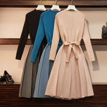 Pregnant women dress autumn and winter long pregnant women base skirt size maternity dress waist temperament pregnant women sweater skirt bottoming