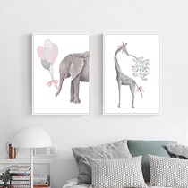 Printed cross stitch minor triptych Girus Deer Simple New Cross Embroidered Living Room Brief modern line embroidered bedroom
