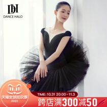 dancehalo short-sleeved gymnastics suit female adult ballet training suit jumpsuit body suit basic training dance suit