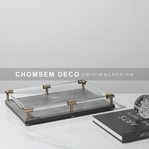 Simple modern ornaments Home accessories Living room room crystal frame coffee table tray storage soft decoration model recommendation