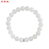 Stone memory A deep love Beijing white jade bracelet simple temperament quartzite jade sweet hand string send girlfriend send elders