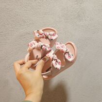 Childrens shoes 2021 summer girls open toe sandals bow flowers little Princess summer shoes soft bottom
