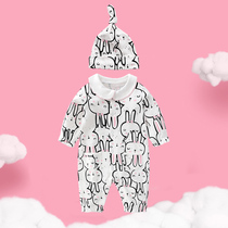  Newborn supplies Baby clothes Spring four seasons mens and womens treasure one-piece cotton ins cartoon long-sleeved climbing suit