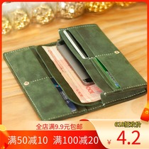 Craftsman handmade leather goods DIY drawings Wallet version paper grid pattern long wallet clutch vegetable tanned leather drawings