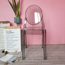 Nordic transparent dining chair suitable for furniture ghost chair Nordic acrylic net red crystal ins dressing and makeup chair