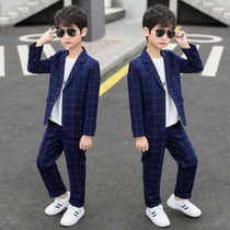  Childrens suit suit 2021 new spring clothes middle and large childrens dress Korean version of western style boy spring and autumn casual suit