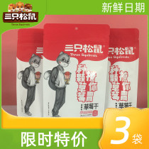 Three squirrels strawberry dry 106gx3 bag fruit dried fruit candied fruit office net red casual snacks snack