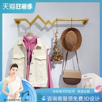 Clothes rack Wall-mounted creative simple perforated multi-function hanger hook crossbar clothing store hanger