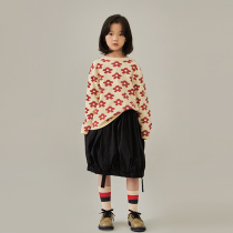 Pear Xiaoxian 2021 Girls Mid-Length Skirt Autumn and Winter New Girls Japanese Style Design Black Joker Skirt