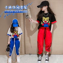 Girl T-Shirt Short Sleeve Suit Summer 2022 New CUHK Childrens Tennis Red Child Summer Clothing Girl Clothes Cartoon Tide