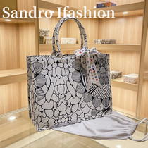 Sandro Ifashion tote bag women 2021 new printing large capacity canvas tote bag shoulder bag