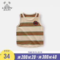 Rabbi tree child vest loose summer new boy vest wear baby thin striped top