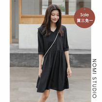 Buy three and get one free Her story French Bellflower skirt doll collar dress Retro little black skirt