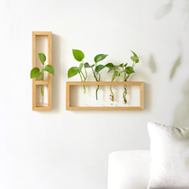 New Chinese style living room wall decoration solid wood flower extractor restaurant wall ornaments hanging wall hydroponic green flower insertion