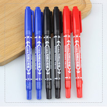 Baitong small double-headed marker pen Thin-headed marker pen Hook pen Oily note pen Logistics pen Quick-drying smooth