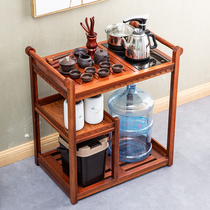 Huali solid wood Mobile tea car tea table Tea side cabinet small tea table induction cooker Integrated Household simple tea set