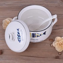 Ceramic jar with lid household salt pot ceramic with handle cooked oil chili canned hog oil can Household high temperature container