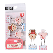 Chenguang stationery student office long tail clip ticket holder cute bear labor-saving clip paper document invoice holder 19mm