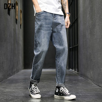 Mens casual dad pants autumn pants loose straight jeans mens spring and autumn models 2021 new trendy brand trend