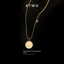 South Korea new fashion temperament simple kgold round brand necklace female ins tide cold wind Net red with choker