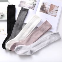 Bambi girl cotton socks fungus frontier defenseless seam comfortable bottling socks solid color