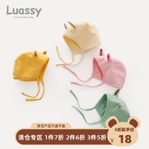 luassy baby hat spring and autumn summer thin baby cap female baby newborn ear cap Korean version