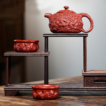 Starting at one dollar National Gong Dixin Pottery for spring set Chicken blood Dahongpao 230cc handmade purple sand pot a