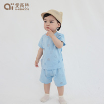 Love for poetry Men and women Short sleeves Harvest Summer Summer Dress Baby Clothes Suit Summer Children Thin cotton