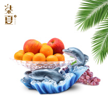 Dolphin fruit plate fruit plate creative coffee table European living room household snacks dried fruit plate desktop decoration ornaments home