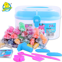 Creative Color Clay Bright Crystal Children Puzzle Rubber Clay 24 Color Colored Rubber Clay Barrel Fit with mold