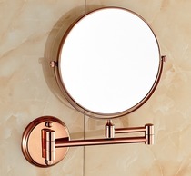 8-inch double-sided Beauty Mirror European wall-mounted bathroom cosmetic mirror rose gold wall-mounted folding retractable mirror