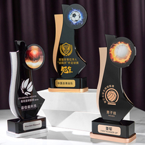 Creative Crystal Trophy Customized Metal High-end Trophy Annual Meeting Excellent Staff Activity Awards Trophy Customized