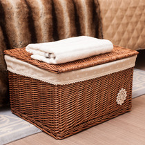 Storage box Willow storage basket rattan basket rattan cover storage box rattan basket finishing box clothes storage basket
