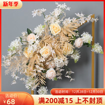 New fresh hyacinth flower point corner flower row Flower line arch flower decoration wedding hall Tai flower finished flower