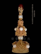 Prince Qing Dynasty Prince Flower Silk inlaid with crown-top Qing Palace Office to undertake the inner-imperial use