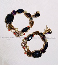 Big name designer 24k gold high-order crystal ring earrings